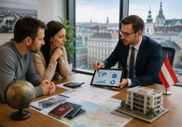 Immobilienkredit in Österreich beantragen - Wohnsitz oder Einkommen im Ausland - lassen Sie sich beraten! (KI, Symbolbild)